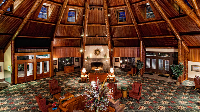 The lobby is a great example of the beautiful architecture found throughout the resort