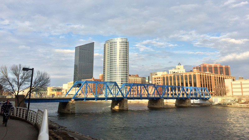 A view of Downtown Grand Rapids from across the Grand River