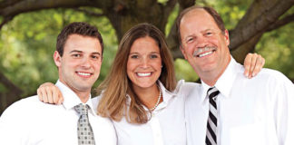 Dr. Benjamin Wurtzel, DDS, Dr. Lindsey Wurtzel, DDS, and their father, Donald Wurtzel, DDS.