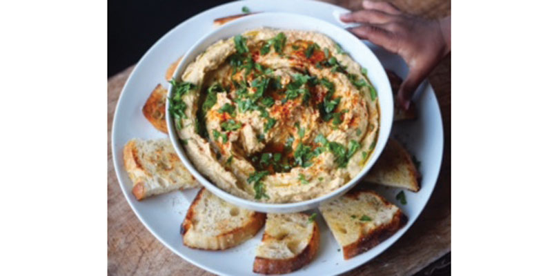 Farm Bread with Olive Oil and Hummus