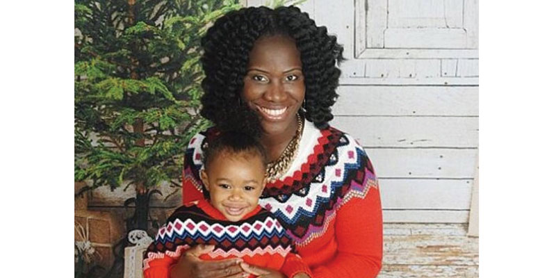 Culinary artist Erica Nkansah with her 2-year-old daughter, Ava.