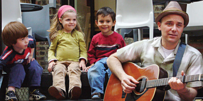 Randy Kaplan with kids.