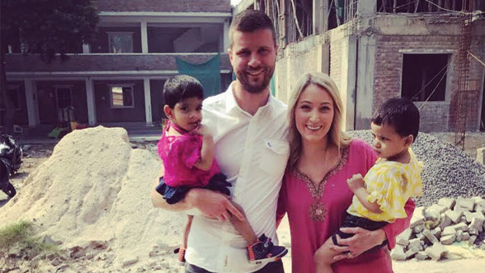 Keely and Ross Bosn with twins, Bonnie and Blake.