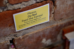 The sign outside Sweetwaters' fairy door.