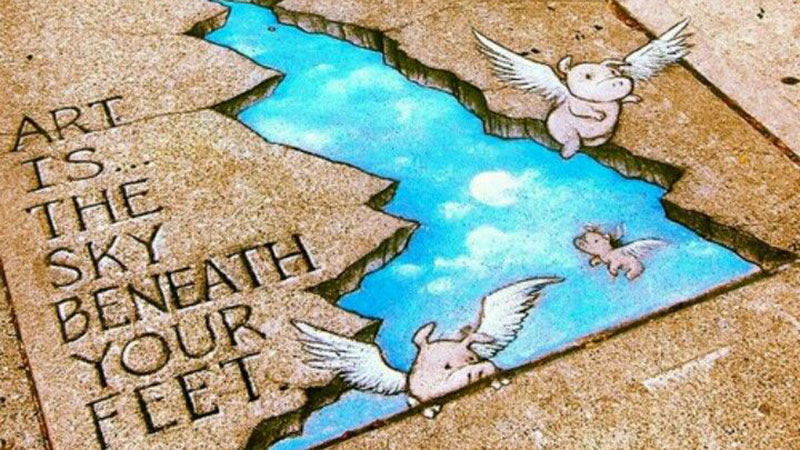 Chalk art by David Zinn. (Photo courtesy of The Ann Arbor Art Fair.)