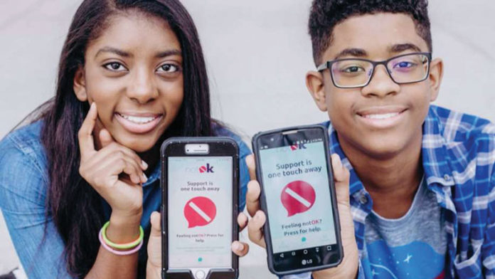 Hannah (15) and Charlie (13) worked together to develop ‘notOK.’