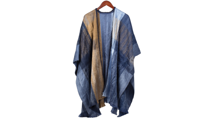 Plaid Chenille Poncho