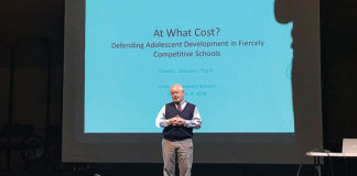 Dr. David Gleason, clinical psychologist and author, spoke with Dexter parents and educators about adolescent development.