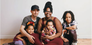 Nuola Akinde and her family Cliff DiAngelo, Geronimo Wale Akinde-DiAngelo, 8, Talia Eniafe Akinde-DiAngelo, 5 and Shiawassee Iwa Akinde-DiAngelo, 1