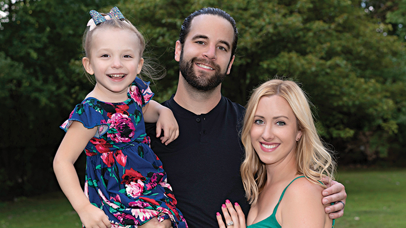 Briella with her Dad, Matt, and Mom, Caroline, Naif. Photo Credit: Thomas Herring