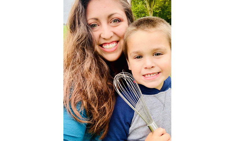 Falisha Faz and her son, Bryce. Faz is currently at the Jolly Pumpkin in Dexter and was previously a chef at Salt Springs Brewery in Saline.