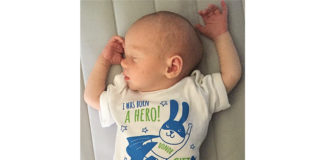 Newborn Coleton Voss was the first baby in Michigan to donate his placenta as part of a new program that provides nutrient-rich tissue to help patients with serious medical needs.