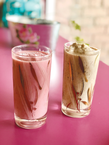 Shimmy Shake shakes – strawberry, chocolate and special seasonal flavors (e.g. blueberry, peach, pumpkin).