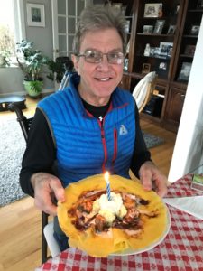 (Contributed by the LaFleur family): Ken and Mariel LaFleur were pleased to be able to keep their Zola birthday celebration tradition by ordering their birthday crepe to go and enjoying it at home. Businesses are still offering a personal touch even while social distancing. 