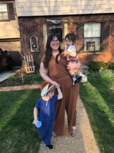 Catherine Hadley has used her own experience with birth trauma to advocate for maternal health. She is pictured with her children Fox, 3; and River, 1.