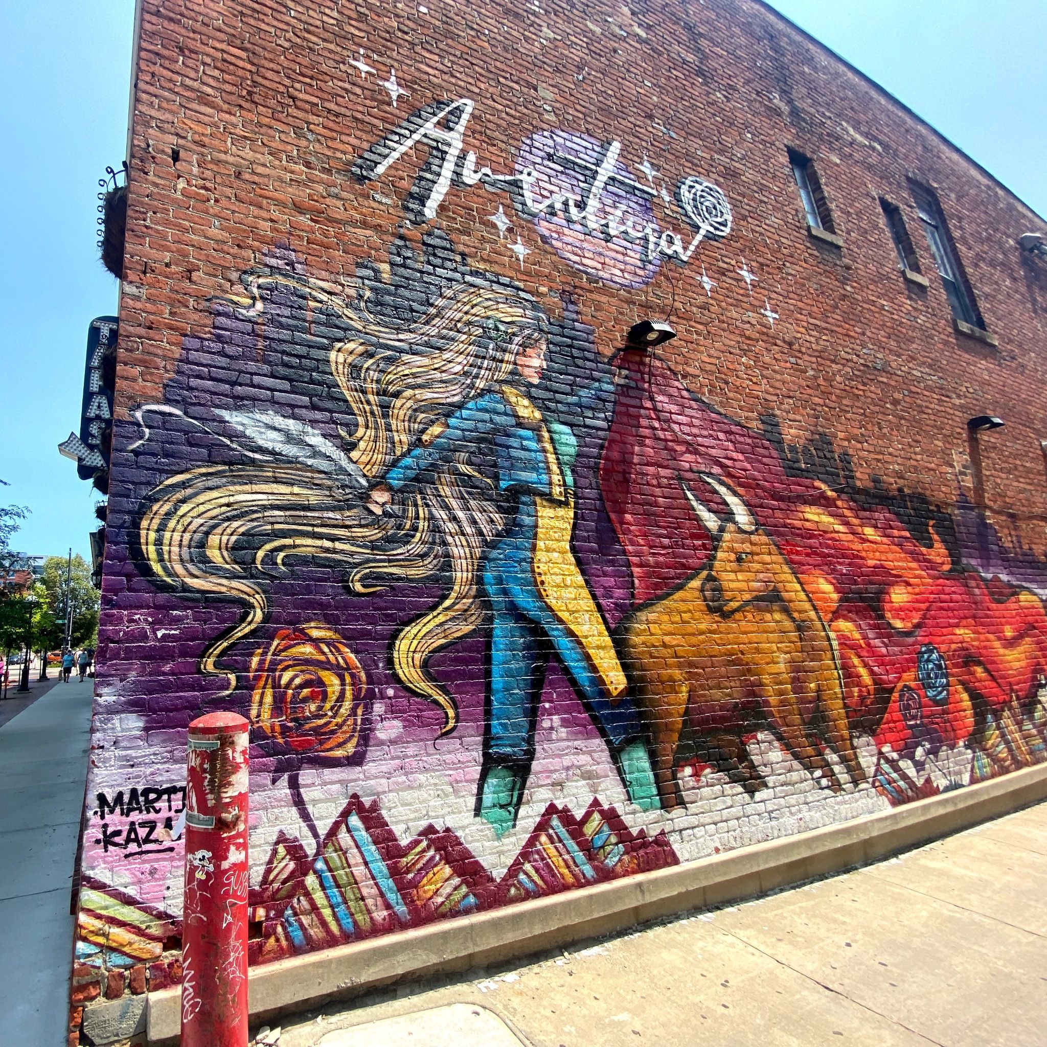 adventura bull fighting mural
