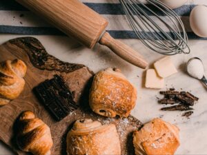 A picture of baking ingredients on a counter.