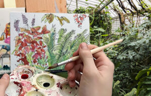 A person painting a picture