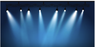 A photo of stage lights.