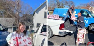 Presents being delivered to familes.