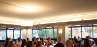 A group of people at a event.