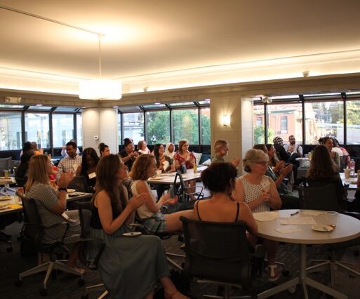 A group of people at a event.