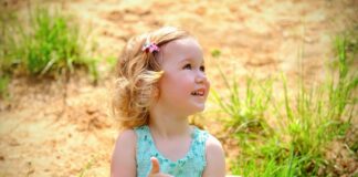 A child playing outside.
