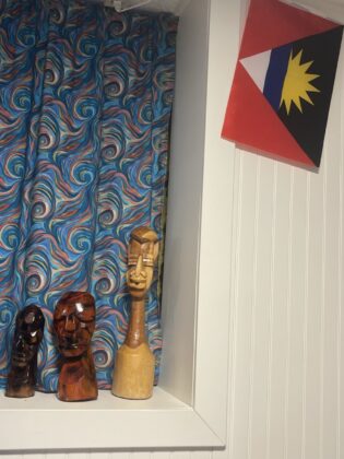 A photo of wall decorations