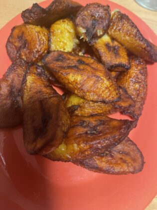 Jamaican food on a plate.