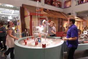 A group of people working.