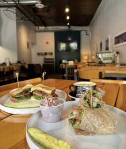 A photo of food from a restaurant.