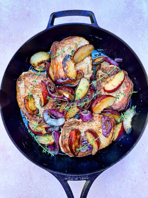 One-Pan Pork Chops with Plums and Thyme