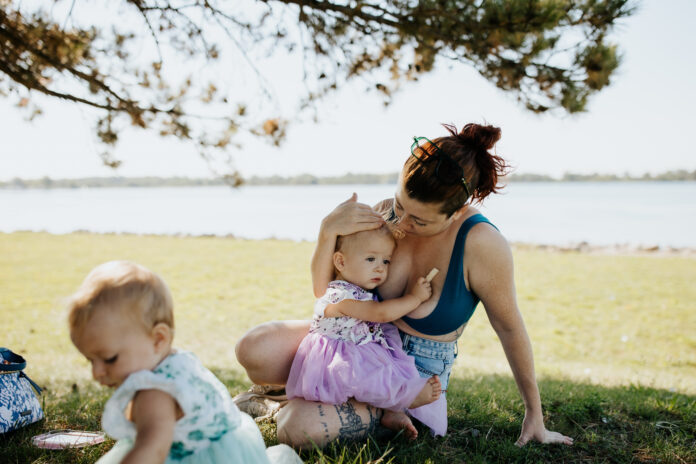 Mother with children