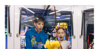 Kids at claw machine