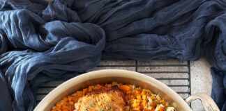 Pan with chicken and rice