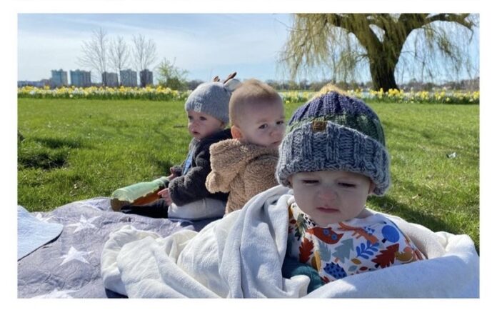 triplets against the Windsor skyline