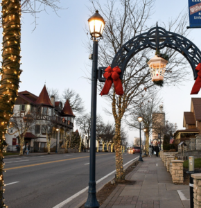 Decorated downtown streets