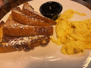 The brioche French toast and eggs