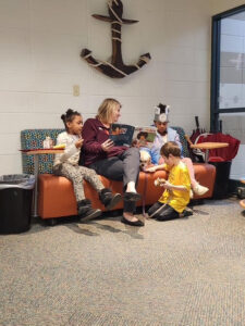 Principal reading to students