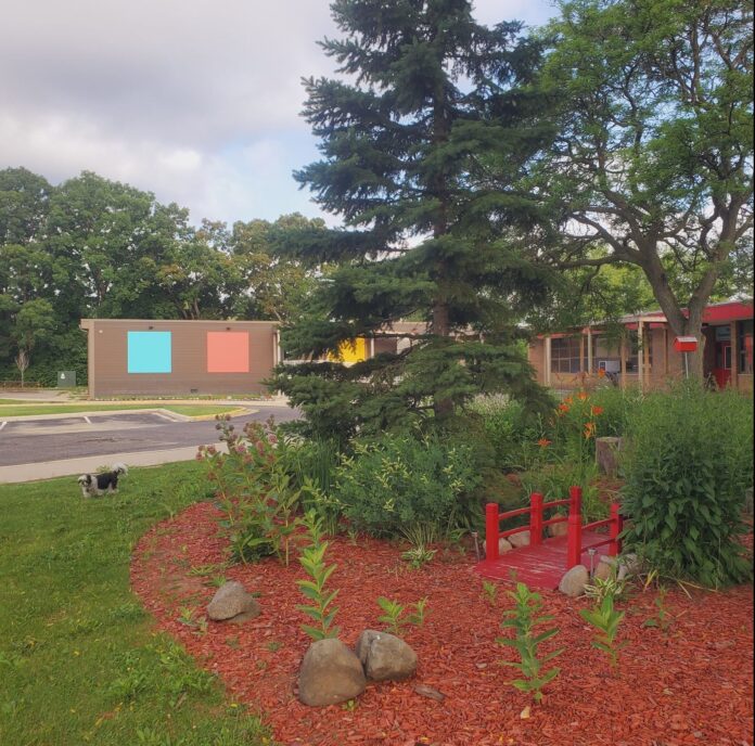 Rain garden at elementary school