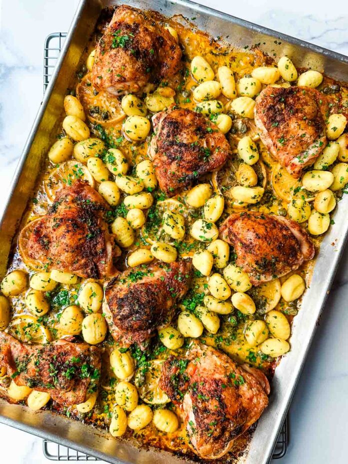 One Pan Chicken Piccata and Gnocchi