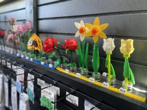 Stop by the "flower shop" and make your own bouquet at Bricks and Minifigs.