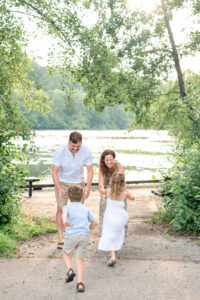 Laura Maurer with her husband, Brad Maurer, and their two children.