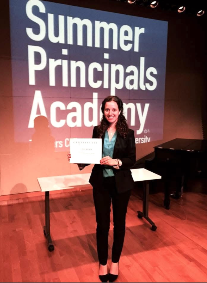 Maurer graduating from Columbia University with her Masters in School Building Leadership.