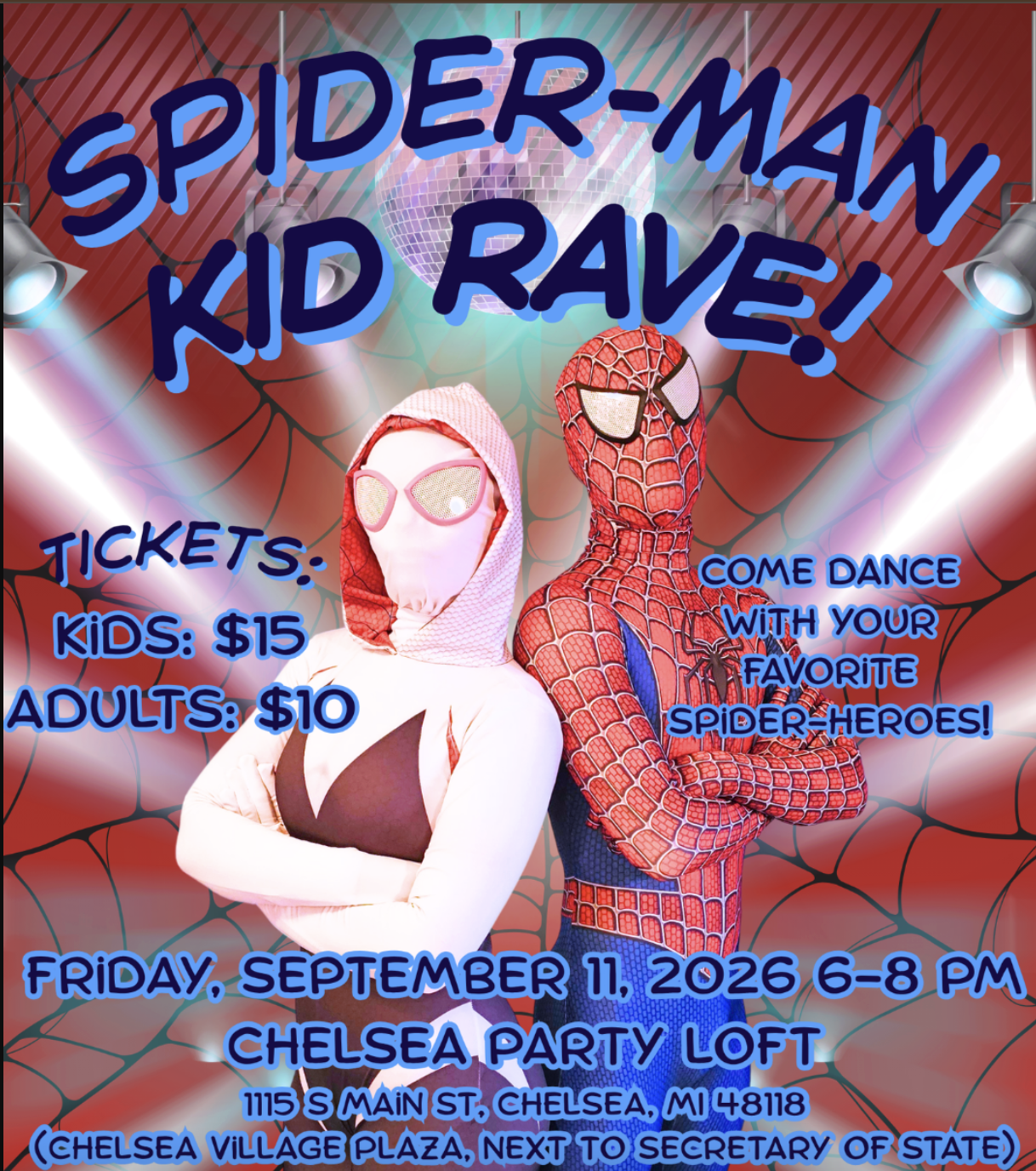 Chelsea Party Loft’s Spider-Man Kid Rave Ticket Giveaway